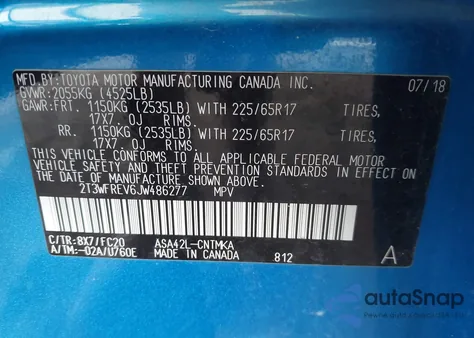 2018 Toyota Rav4 Xle from USA, damaged, VIN 2T3WFREV6JW486277